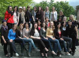 class-of-nursing-students-outside
