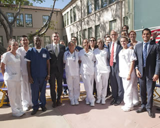 group-of-medical-workers-outside-hospital